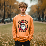 Sarcastic Santa Sweatshirt, "Ask Your Mom If I'm Real" Funny Christmas Sweater
