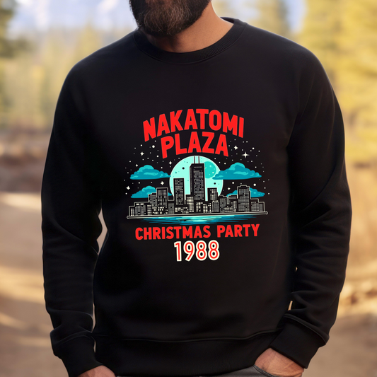 Retro Movie Christmas Sweatshirt - Nakatomi Plaza 1988