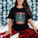 Funny Skeleton Christmas Tee, On The Naughty List & Loving It Christmas T-Shirt