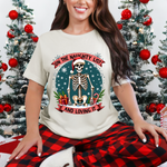 Funny Skeleton Christmas Tee, On The Naughty List & Loving It Christmas T-Shirt