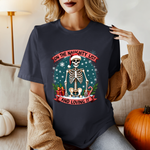 Funny Skeleton Christmas Tee, On The Naughty List & Loving It Christmas T-Shirt