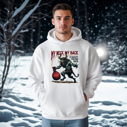 Krampus "My Neck, My Back" Hoodie, Sarcastic Sweatshirt