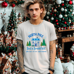 North Pole Bed & Breakfast Christmas Tee - Cozy Holiday T-Shirt