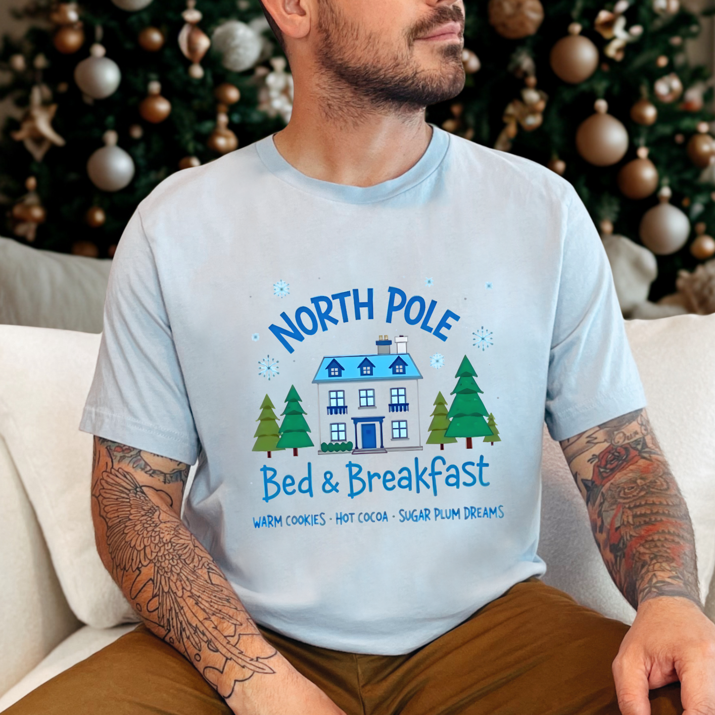 North Pole Bed & Breakfast Christmas Tee