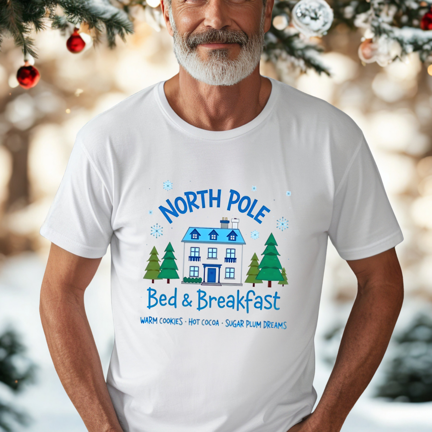 North Pole Bed & Breakfast Christmas Tee
