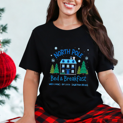 North Pole Bed & Breakfast Christmas Tee