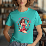 Vintage-Inspired Pink Pomegranate Club Persephone Tee, Retro Coquette Graphic Shirt