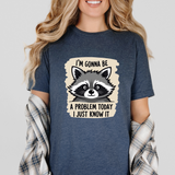 Playful Raccoon Tee - Sarcastic "I'm Gonna Be A Problem Today" T-Shirt