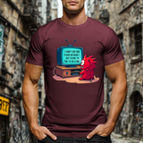 Sarcastic Monster Cartoon Tee: Funny "I Can't See Red Flags..." Monster T-Shirt