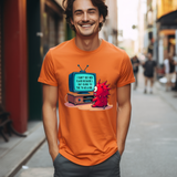 Sarcastic Monster Cartoon Tee: Funny "I Can't See Red Flags..." Monster T-Shirt