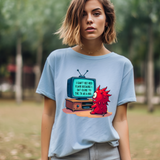 Sarcastic Monster Cartoon Tee: Funny "I Can't See Red Flags..." Monster T-Shirt