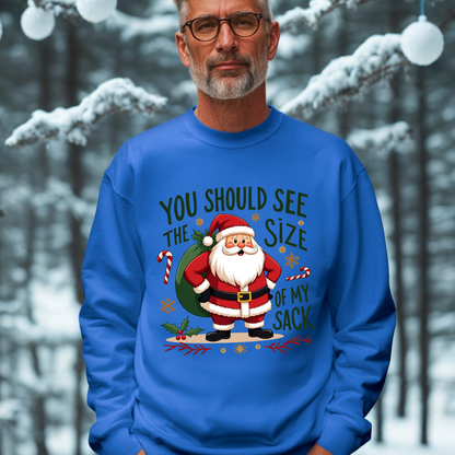 You Should See The Size Of My Sack Sarcastic Santa Sweatshirt