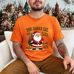 Funny Santa Tee, "You Should See The Size Of My Sack" Sarcastic Christmas T-Shirt