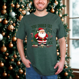 Funny Santa Tee, "You Should See The Size Of My Sack" Sarcastic Christmas T-Shirt