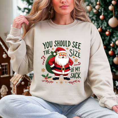 You Should See The Size Of My Sack Sarcastic Santa Sweatshirt