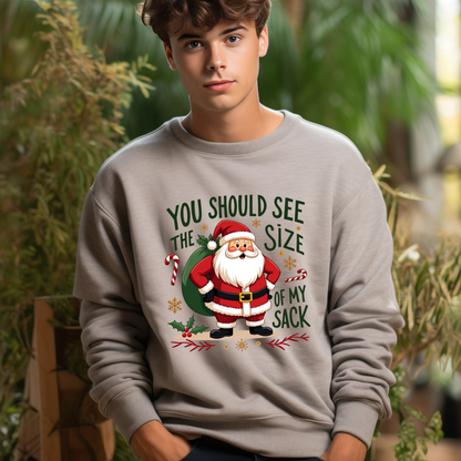 You Should See The Size Of My Sack Sarcastic Santa Sweatshirt