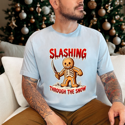 Slashing Through The Snow Gingerbread Gothic Horror Tee