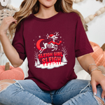Gothic Skeleton Reindeer Christmas Tee - Sleigh Girl Sleigh Holiday Shirt