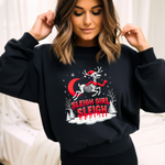 Gothic Skeleton Reindeer Christmas Sweatshirt - Sleigh Girl Sleigh Holiday Sweater