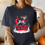Gothic Skeleton Reindeer Christmas Tee - Sleigh Girl Sleigh Holiday Shirt