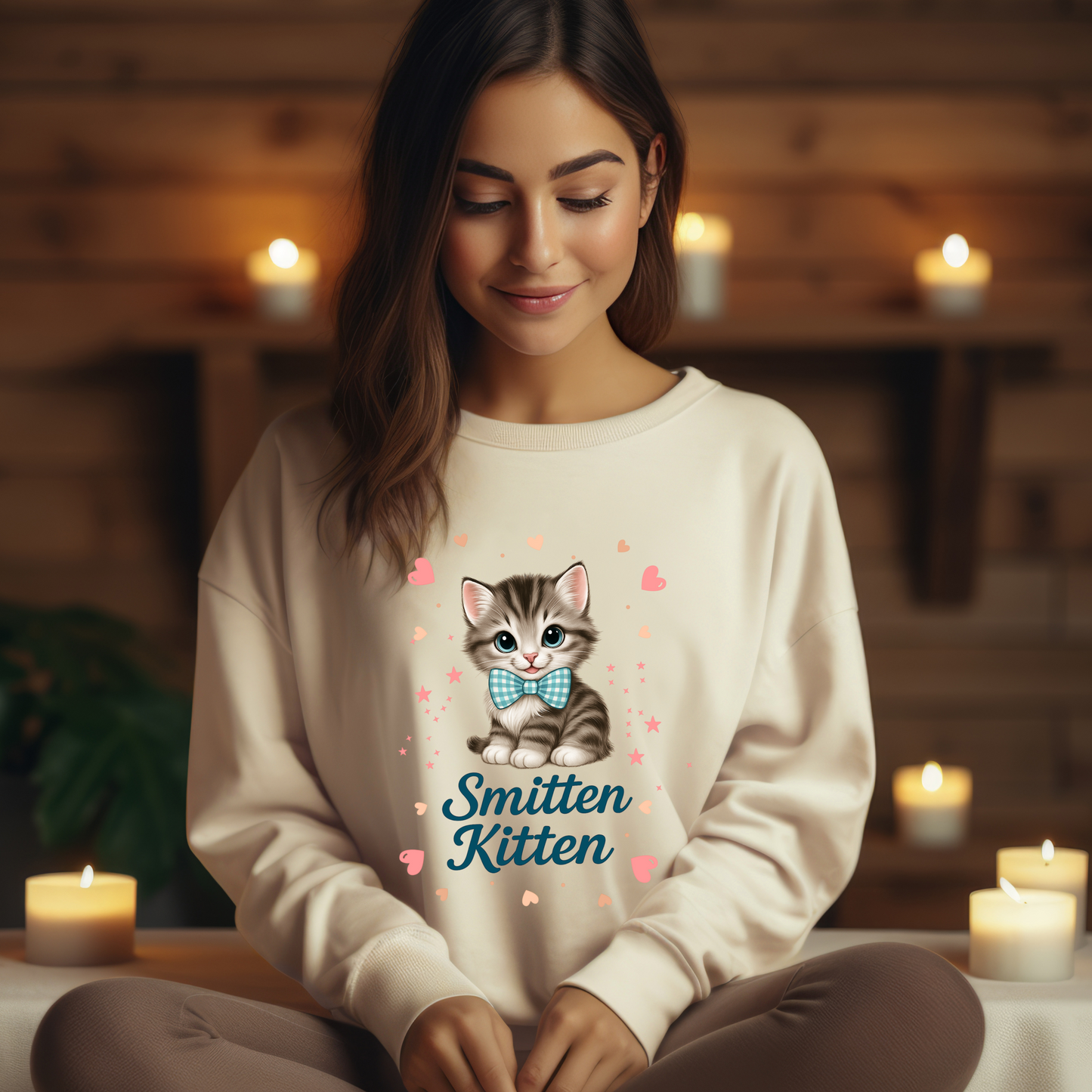 Sarcastic Smitten Kitten Graphic Sweatshirt