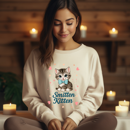 Sarcastic Smitten Kitten Graphic Sweatshirt
