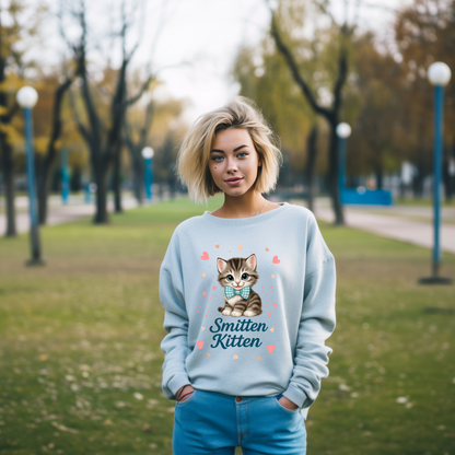 Sarcastic Smitten Kitten Graphic Sweatshirt