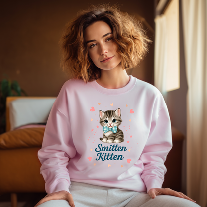 Sarcastic Smitten Kitten Graphic Sweatshirt
