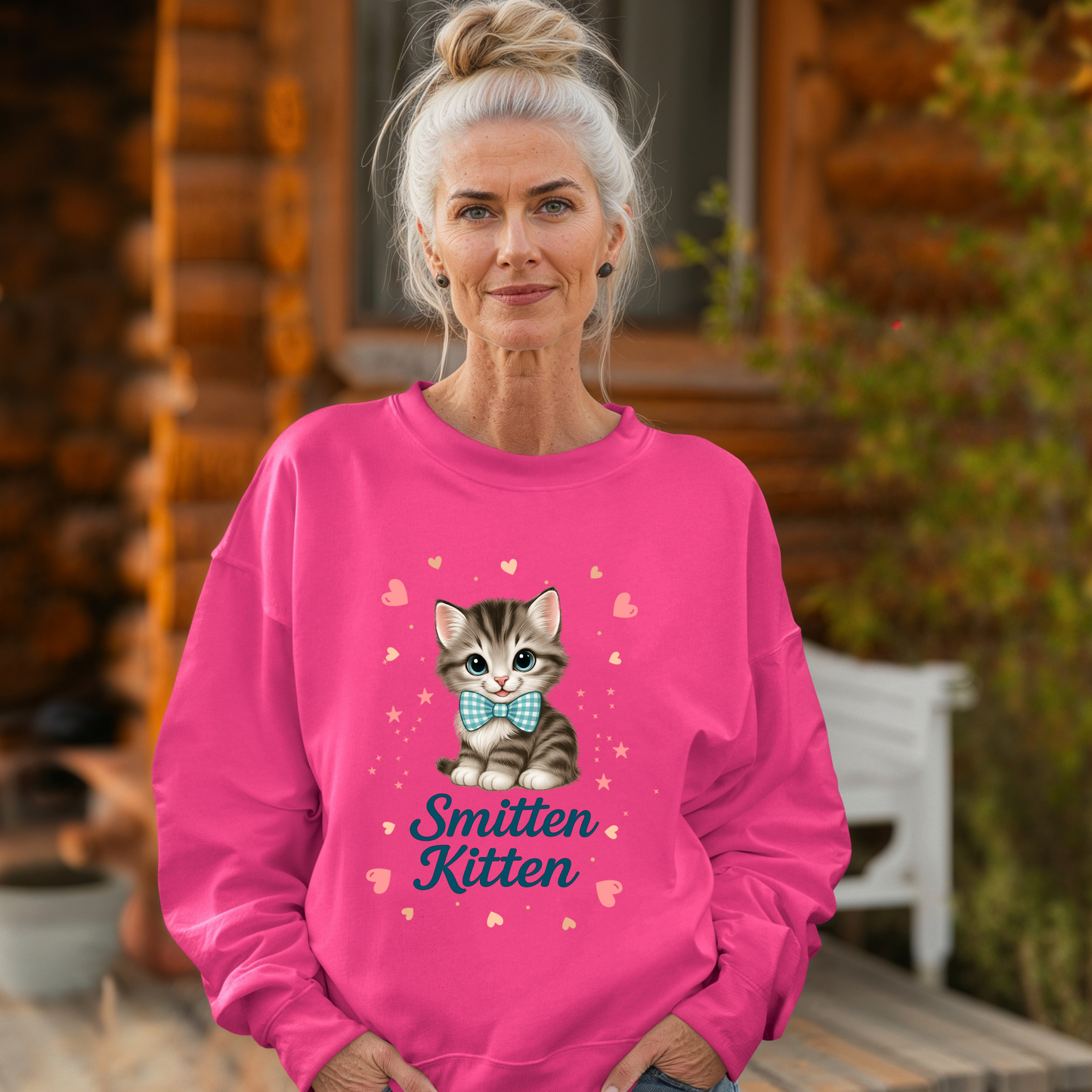Sarcastic Smitten Kitten Graphic Sweatshirt