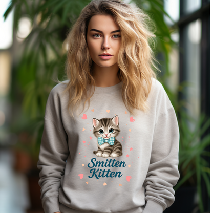 Sarcastic Smitten Kitten Graphic Sweatshirt