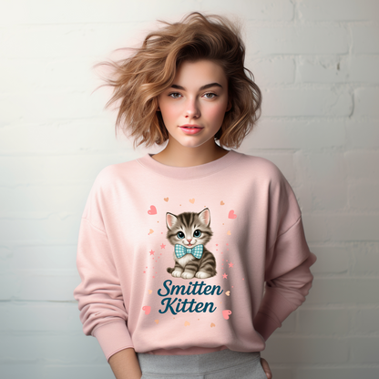 Sarcastic Smitten Kitten Graphic Sweatshirt
