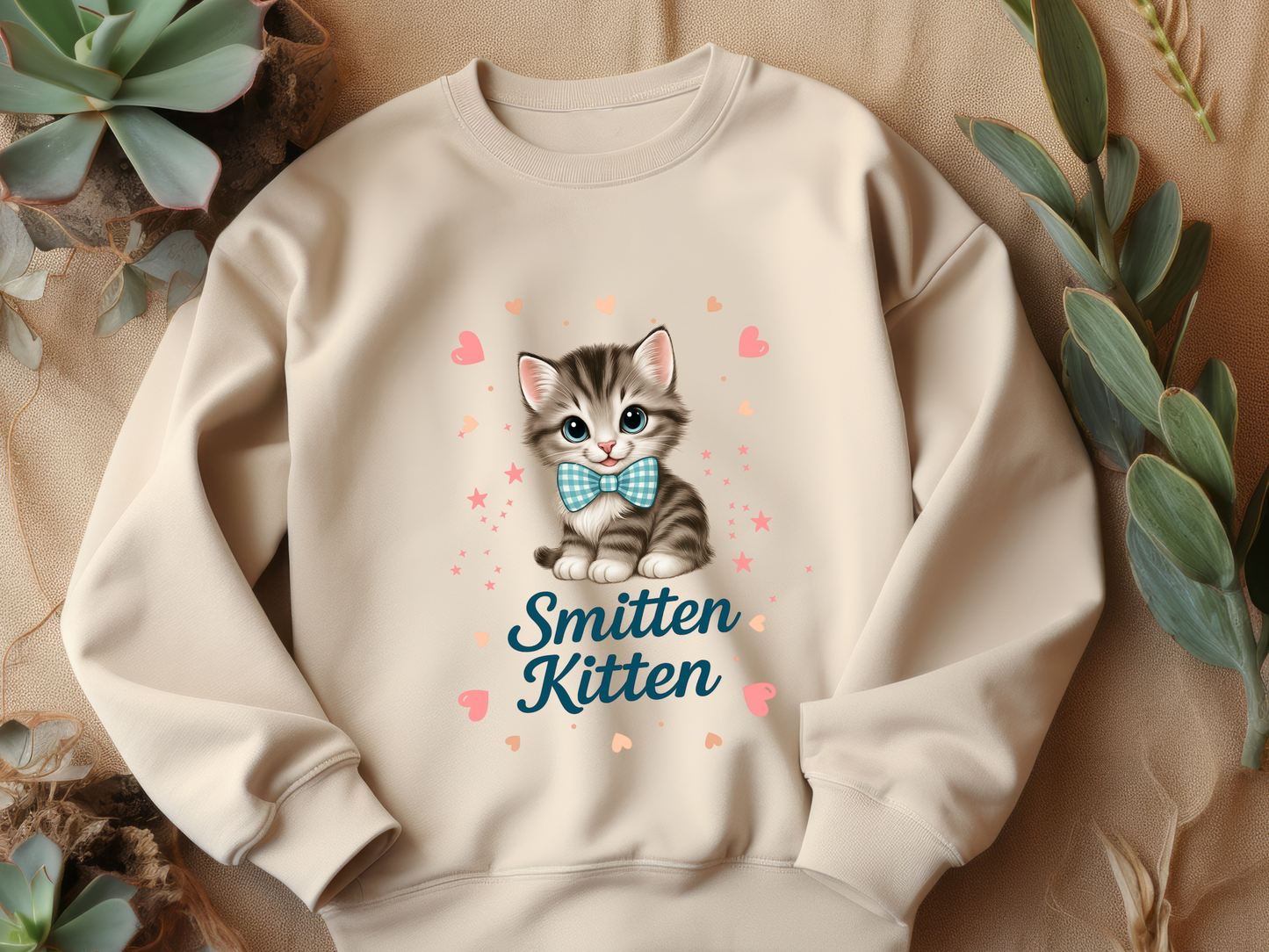 Sarcastic Smitten Kitten Graphic Sweatshirt