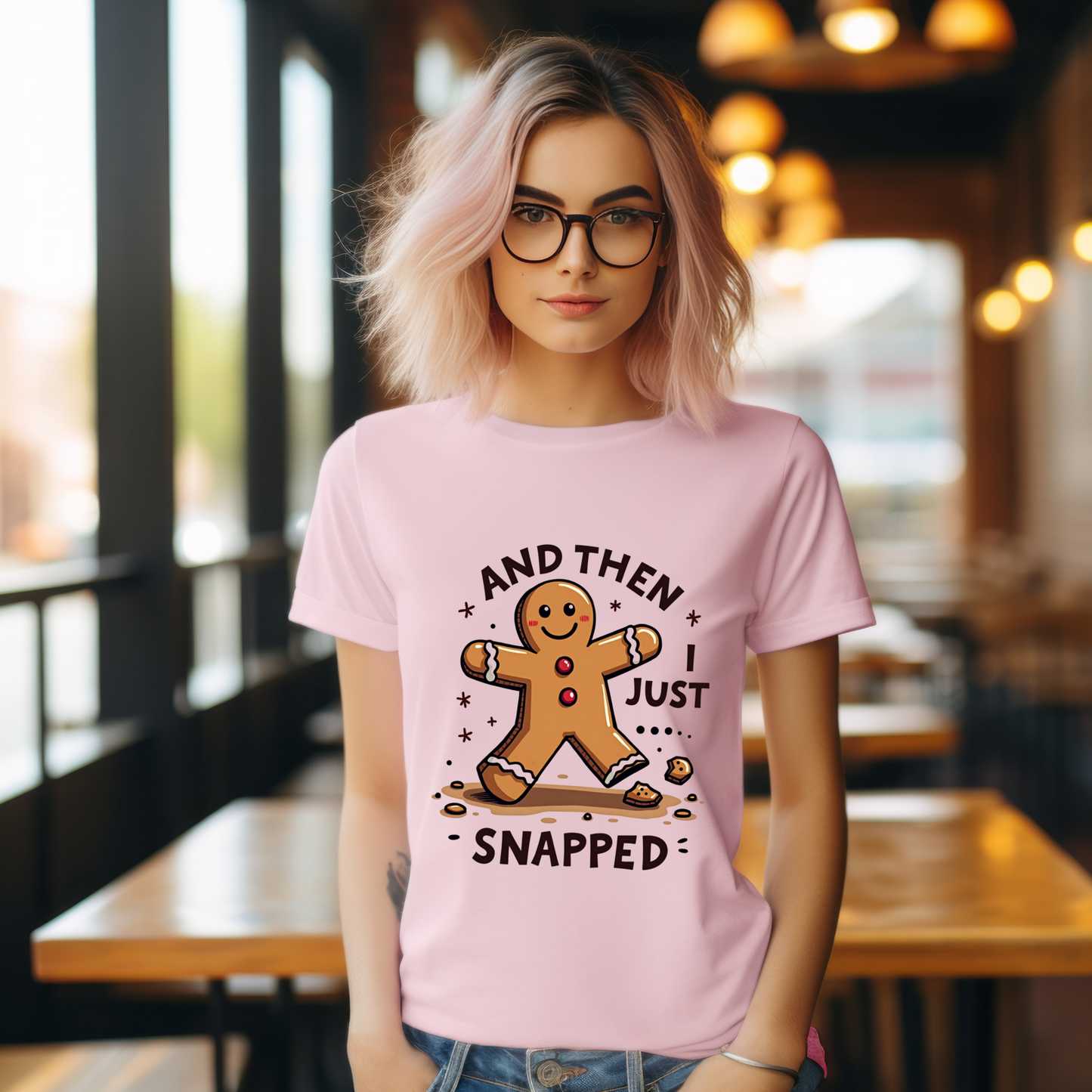 Then I Just Snapped" Sarcastic Gingerbread Man Tee