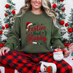 Festive But Stabby Funny Sweatshirt - Sarcastic Holiday Sweater
