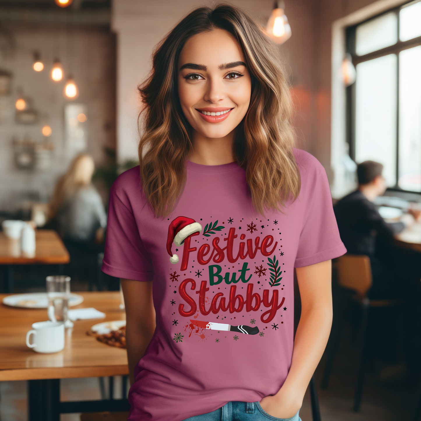 Festive But Stabby Christmas T-Shirt
