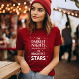 Inspirational Cosmic Graphic Tee, Motivational Bright Stars T-Shirt