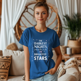 Inspirational Cosmic Graphic Tee, Motivational Bright Stars T-Shirt