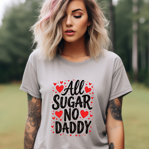 Cute All Sugar No Daddy Tee, Funny Coquette Graphic Tee