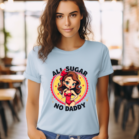 Playful Vintage-Inspired Graphic Tee, All Sugar No Daddy Unisex Tee