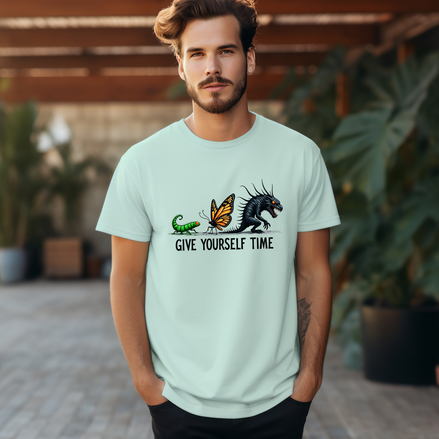 Sarcastic Give Yourself Time Horror Transformation Tee