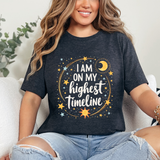 Cosmic Affirmation Tee - I Am on My Highest Timeline Spiritual Shirt