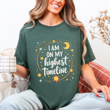 Cosmic Affirmation Tee - I Am on My Highest Timeline Spiritual Shirt