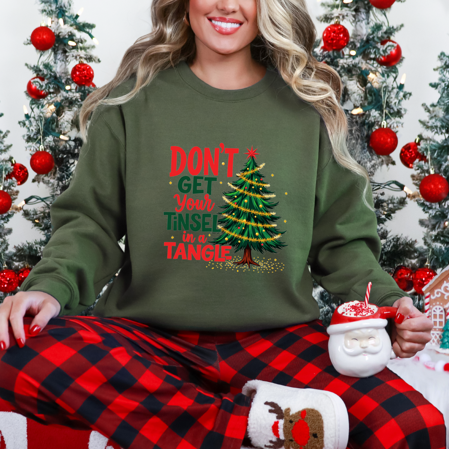 Sarcastic Don't Get Your Tinsel In a Tangle Christmas Sweatshirt