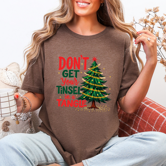 Funny "Don't Get Your Tinsel in a Tangle" T-Shirt