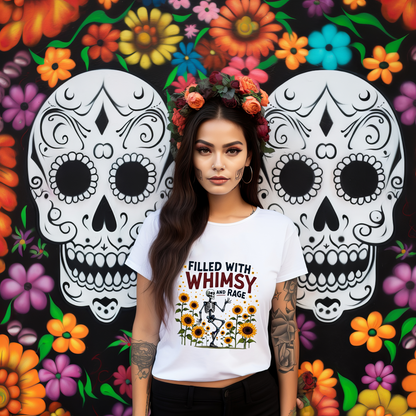 Filled with Whimsy and Rage Sunflower Skeleton T-Shirt