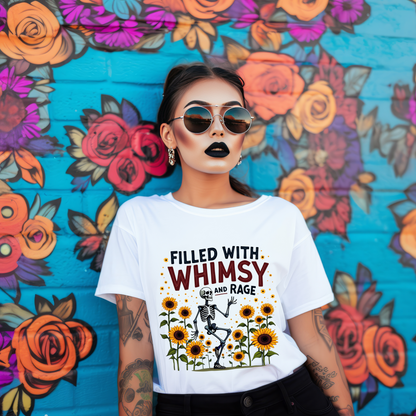 Filled with Whimsy and Rage Sunflower Skeleton T-Shirt