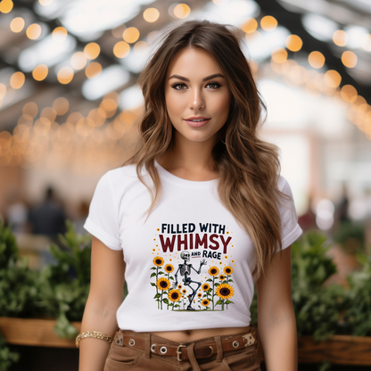 Filled with Whimsy and Rage Sunflower Skeleton T-Shirt