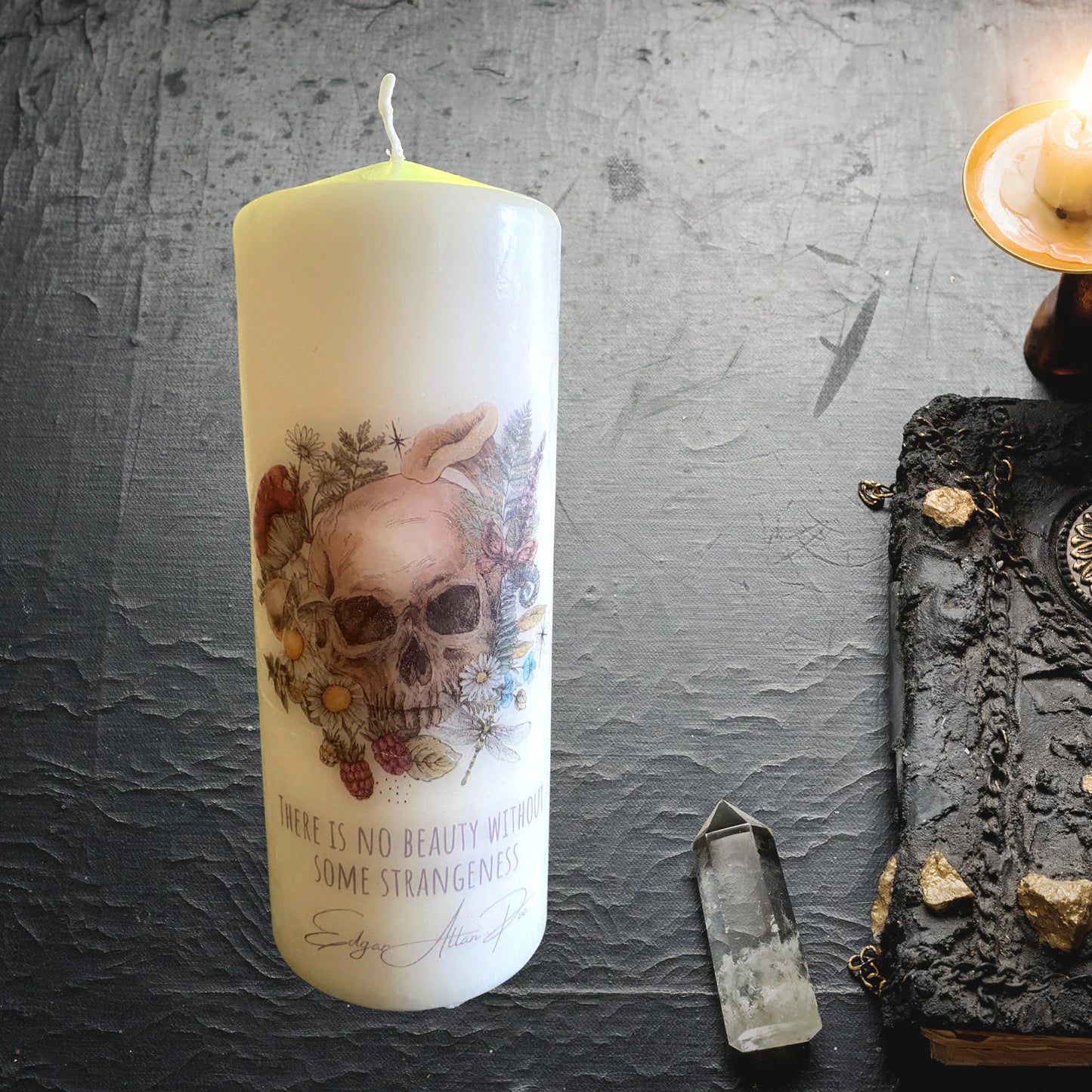 Gothic Skull Pillar Candle