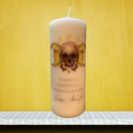 Skull & Moon Candle - Skull Pillar - Edgar Allan Poe Quote Candle - Moon Gothic Skull Pillar Candle - Witchy Pillar Candle - Gothic Quote