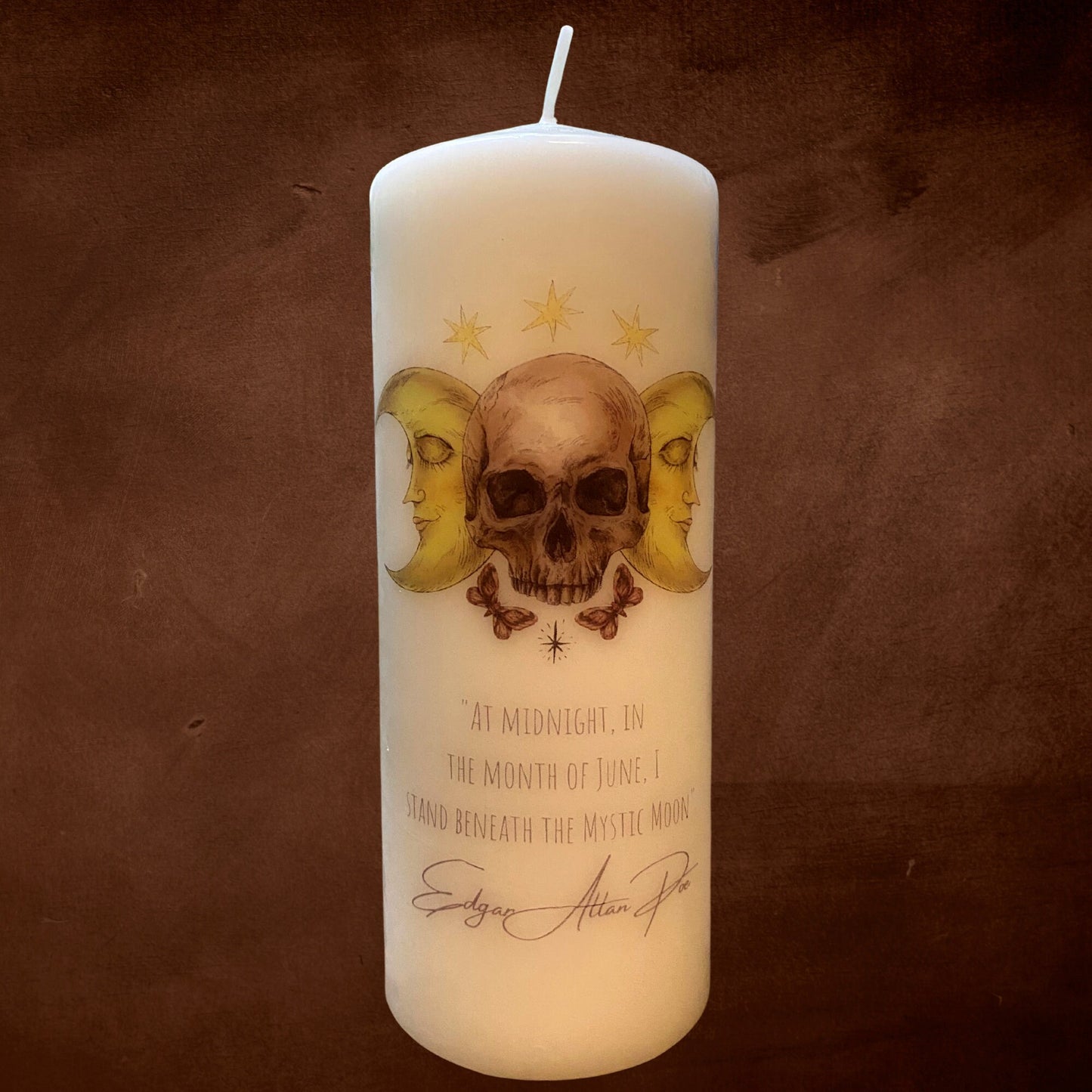 Skull & Moon Pillar Candle